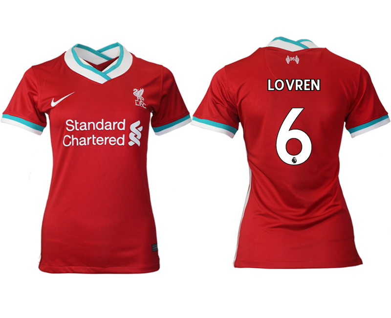 Women 2020-2021 Liverpool home aaa version #6 red Soccer Jerseys->liverpool jersey->Soccer Club Jersey